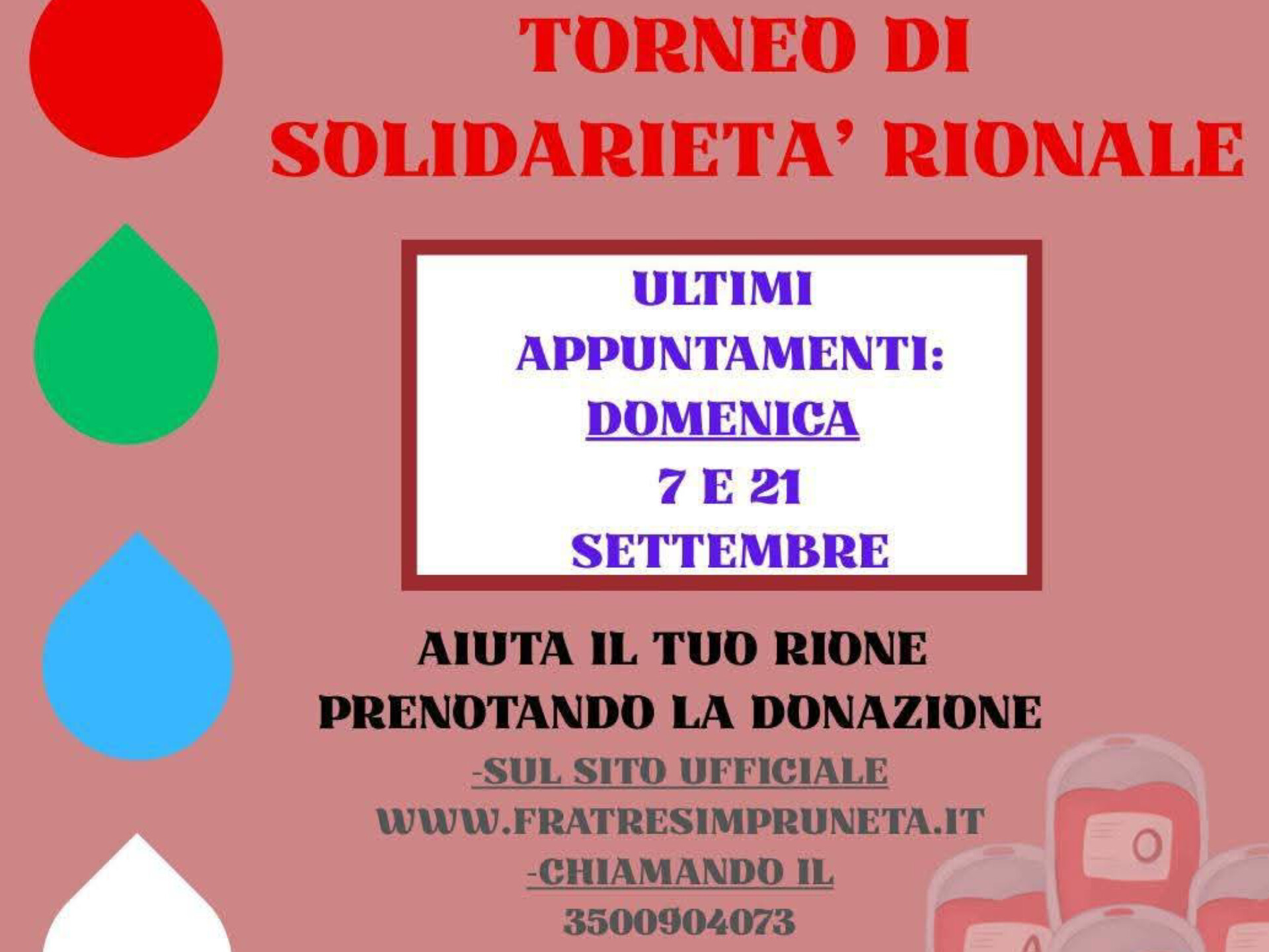Torneo di solidarietà rionale: un piccolo gesto che può aiutare una vita.